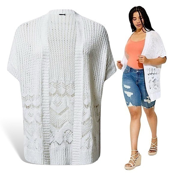 TORRID Open‎ Stitch Cardigan Poncho Sweater NWT - Picture 1 of 9